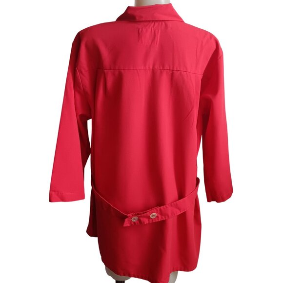 42 XL Vintage 70's Shirt Jacket Gas Station "Gasn Shop" Uniform Belted Patched - Picture 5 of 6